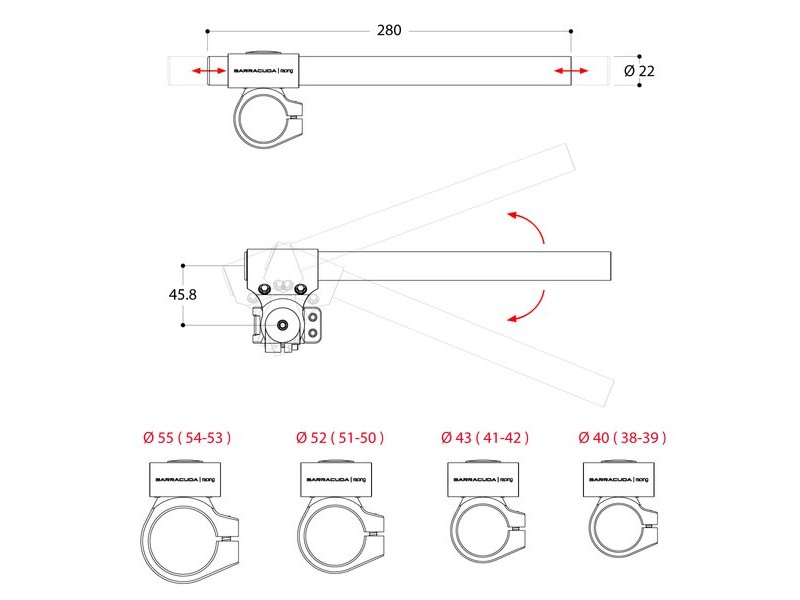 Set semighidon CLIP ON BARRACUDA