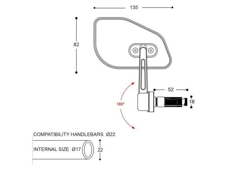 Oglinzi capat de ghidon BARRACUDA SKIN-Z BAR END B-LUX