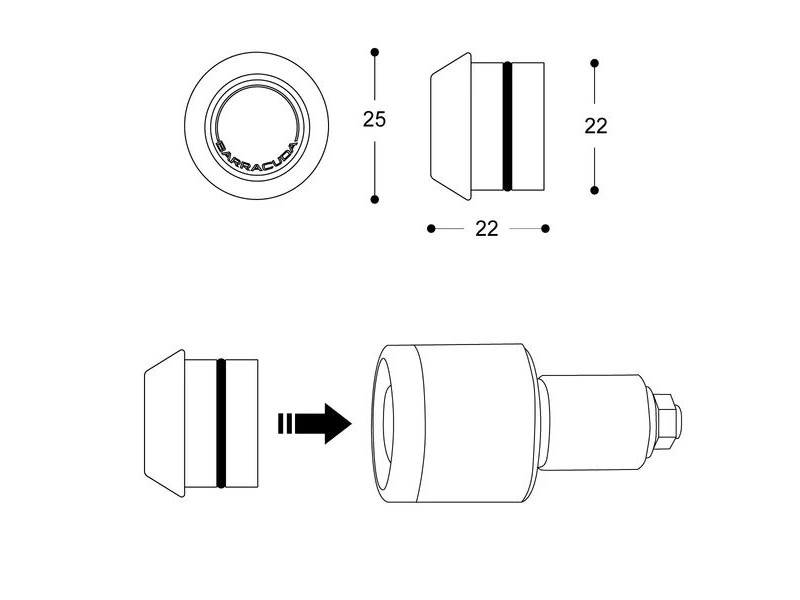 Semnalizatoare LED pentru capete de ghidon BARRACUDA B-LUX