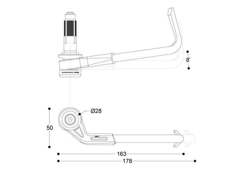 Protectie maneta frana sau ambreiaj BARRACUDA LEVER PRO-TECT VR46 - reversibil (1buc)