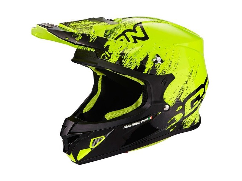 Casca cross-enduro SCORPION EXO VX-21 AIR MUDIRT Rosu fluo/Negru