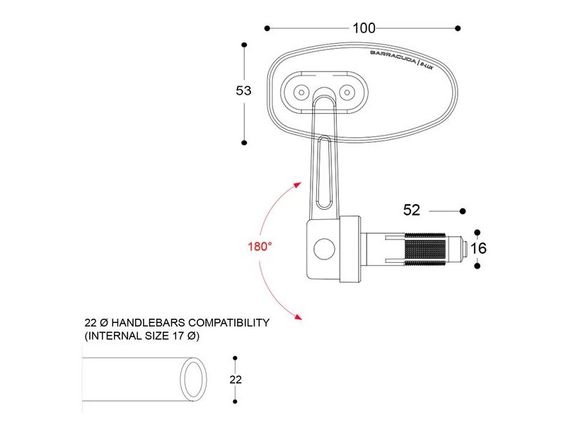 Oglinzi capat de ghidon BARRACUDA SKIN-R BAR END B-LUX