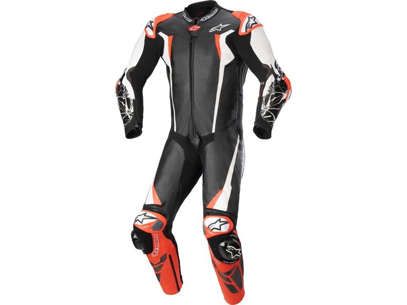 Combinezon de piele 1 piesa ALPINESTARS RACING ABSOLUTE V2 Negru/Alb/Rosu fluo Combinezon de piele 1 piesa ALPINESTARS RACING ABSOLUTE V2 Negru/Alb/Rosu fluo