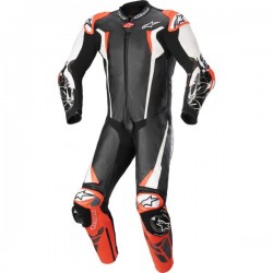 Combinezon de piele 1 piesa ALPINESTARS RACING ABSOLUTE V2 Rosu fluo/Alb/Negru