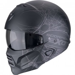 Casca moto SCORPION EXO-COMBAT II SPIDERWEB Negru mat/Argintiu