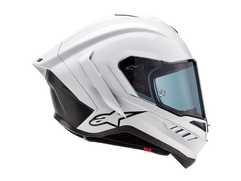 Casca integrala sport ALPINESTARS SUPERTECH R10 CARBON SOLID Alb Lucios/Negruat