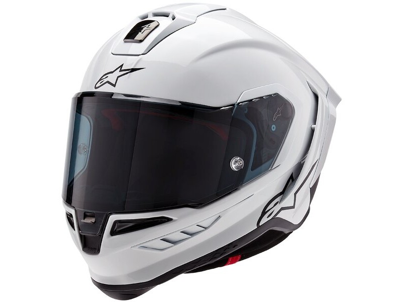 Casca integrala sport ALPINESTARS SUPERTECH R10 CARBON SOLID Alb Lucios/Negru Mat