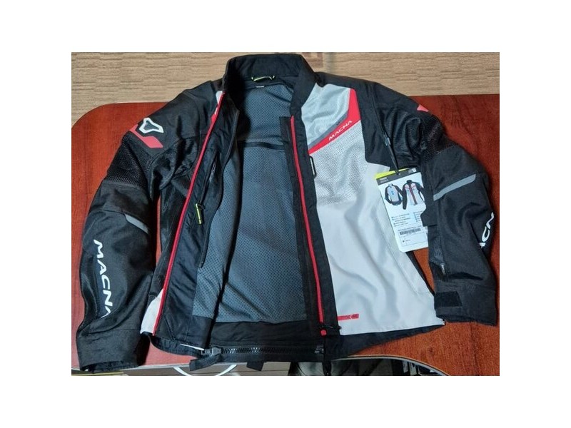 Geaca de vara textil dama MACNA TONDO L Negru/Gri deschis/Rosu - RESIGILAT