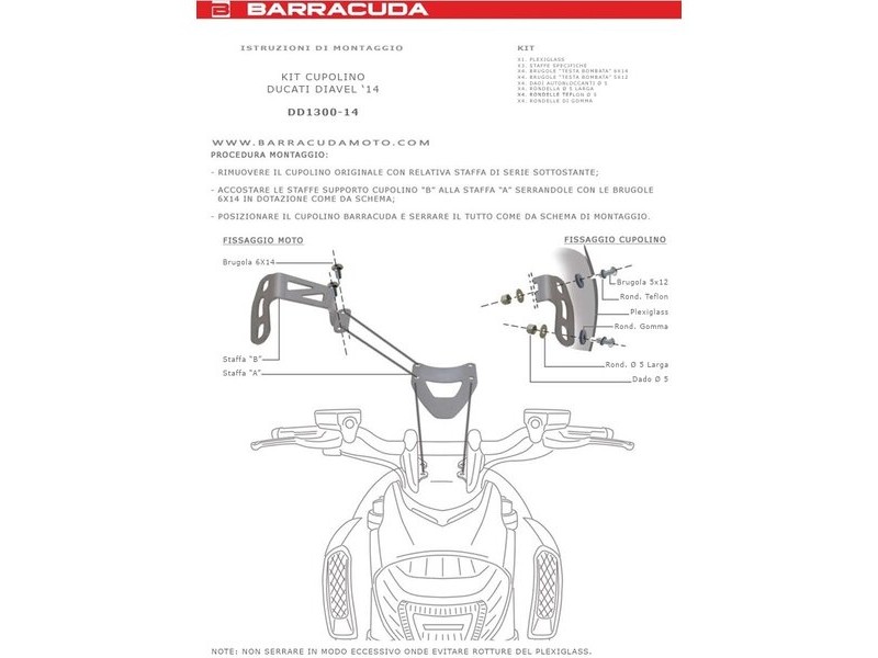Parbriz Aerosport BARRACUDA DUCATI DIAVEL (2014-2016) Parbriz Aerosport BARRACUDA DUCATI DIAVEL (2014-2016)