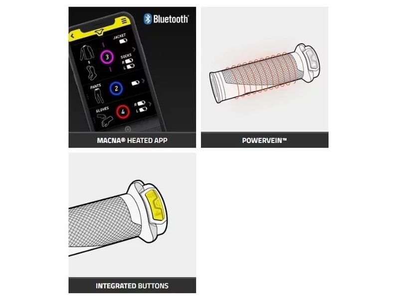 Mansoane incalzite MACNA HEATED GRIPS BLUETOOTH
