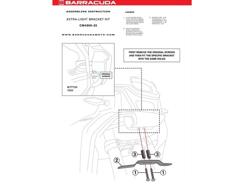 Kit suport proiectoare BARRACUDA CF MOTO MT450