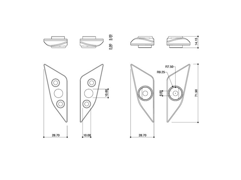 Adaptoare oglinzi BARRACUDA SKIN AIR DUCATI PANIGALE V4