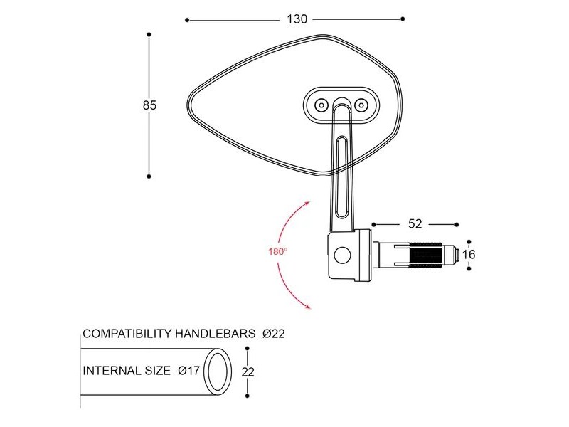 Oglinzi capat de ghidon BARRACUDA SKIN-X BAR END B-LUX - RESIGILAT