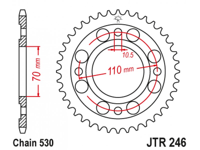 Foaie spate JT JTR 246-37 37T, 530