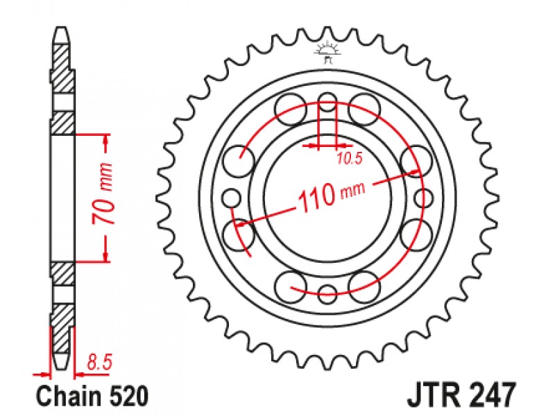 Foaie spate JT JTR 247-36 36T, 520 Foaie spate JT JTR 247-36 36T, 520