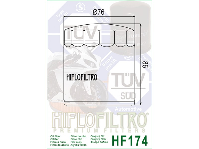 Filtru de ulei HIFLOFILTRO HF174C Cromat Filtru de ulei HIFLOFILTRO HF174C Cromat