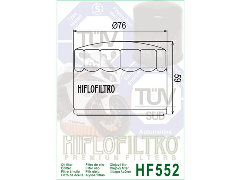Filtru de ulei HIFLOFILTRO HF552 Filtru de ulei HIFLOFILTRO HF552