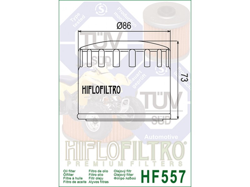 Filtru de ulei HIFLOFILTRO HF557 Filtru de ulei HIFLOFILTRO HF557