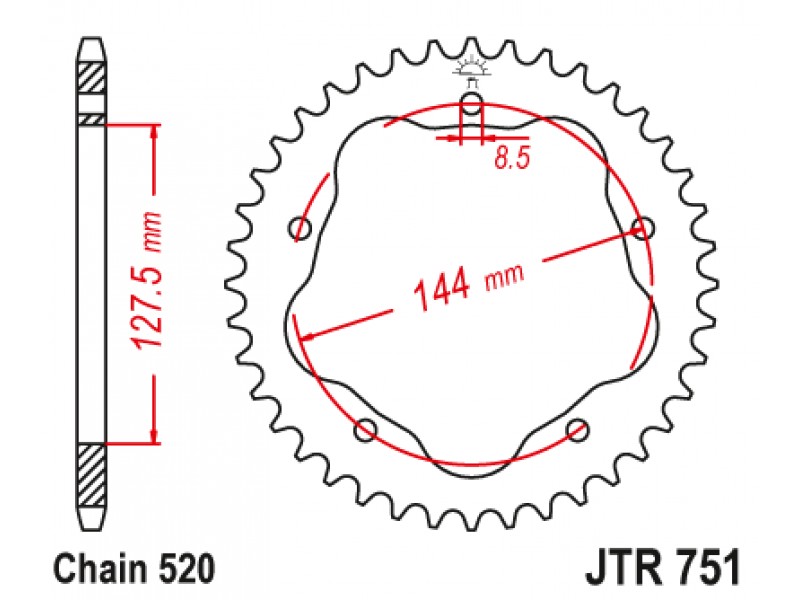 Foaie spate JT JTR 751-42 42T, 520 Foaie spate JT JTR 751-42 42T, 520