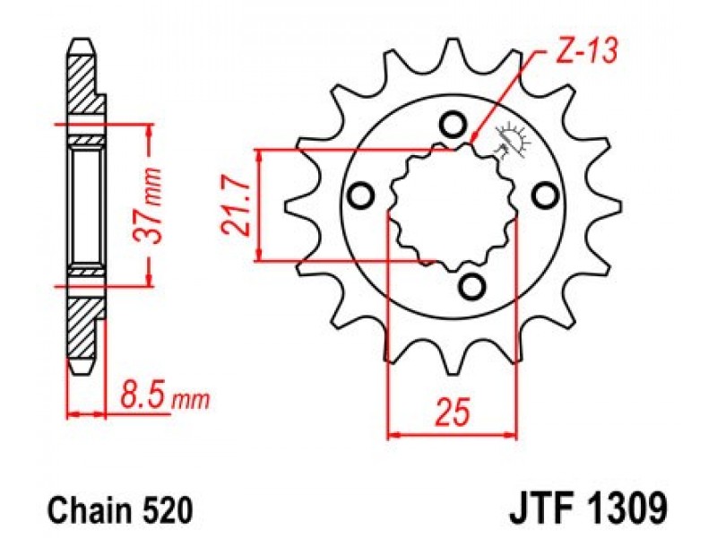 Pinion fata JT JTF 1309-16 16T, 520