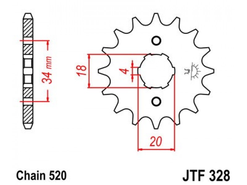 Pinion fata JT JTF 328-15 15T, 520 Pinion fata JT JTF 328-15 15T, 520