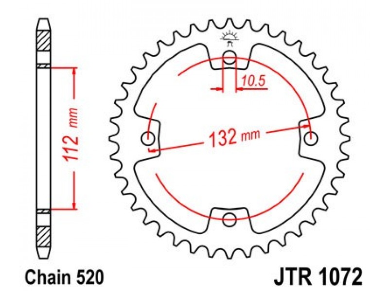 Foaie spate JT JTR 1072-36 36T, 520 Foaie spate JT JTR 1072-36 36T, 520