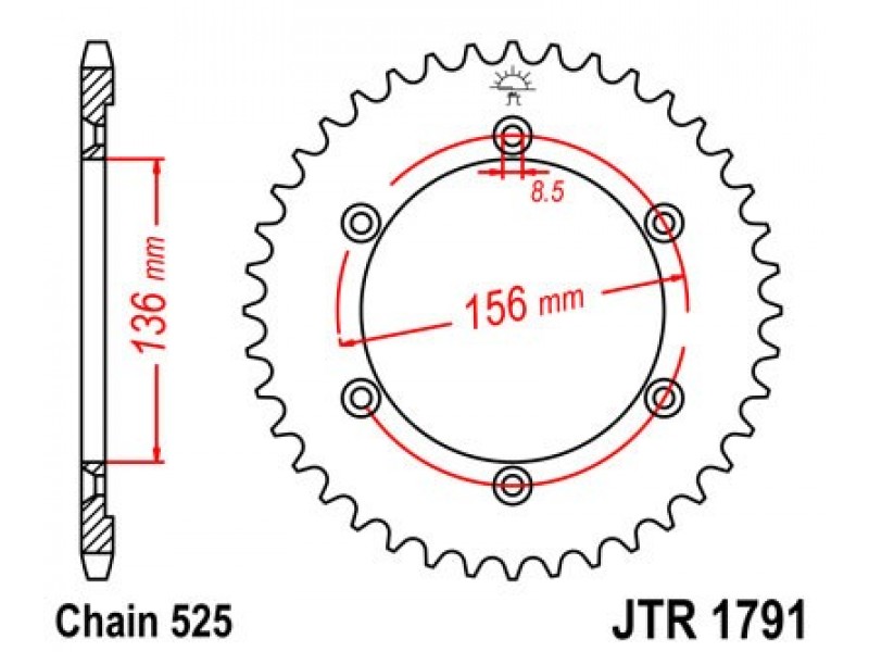 Foaie spate JT JTR 1791-46 46T, 525