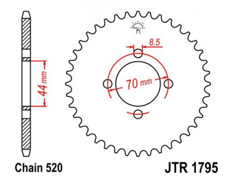 Foaie spate JT JTR 1795-24 24T, 520 Foaie spate JT JTR 1795-24 24T, 520