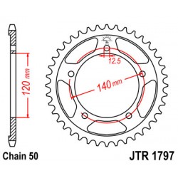 Foaie spate JT JTR 1797-43 43T, 530 Foaie spate JT JTR 1797-43 43T, 530