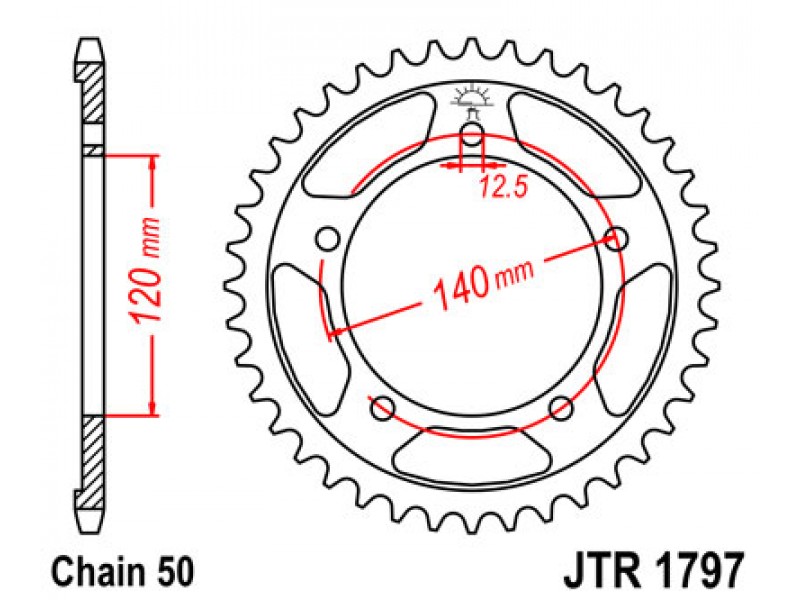 Foaie spate JT JTR 1797-43 43T, 530