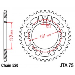 Foaie spate ALU JT JTA 75-41 41T, 520 Foaie spate ALU JT JTA 75-41 41T, 520