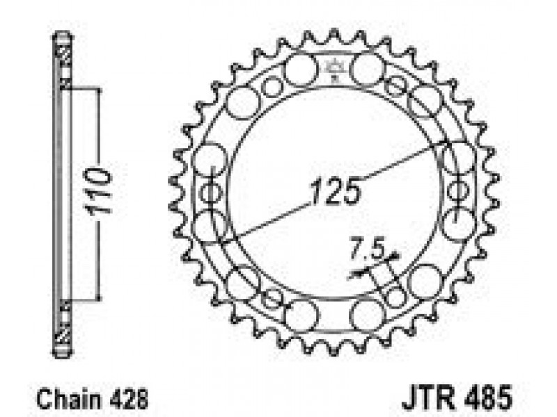 Foaie spate JT JTR 485-48 48T, 428 Foaie spate JT JTR 485-48 48T, 428