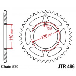 Foaie spate JT JTR 486-42 42T, 520 Foaie spate JT JTR 486-42 42T, 520