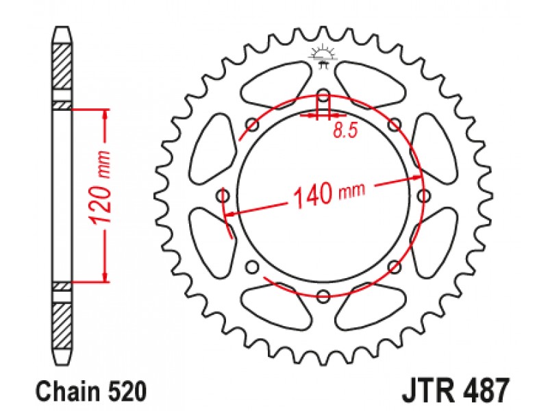 Foaie spate JT JTR 487-42 42T, 520