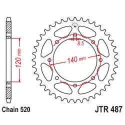Foaie spate JT JTR 487-46 46T, 520 Foaie spate JT JTR 487-46 46T, 520