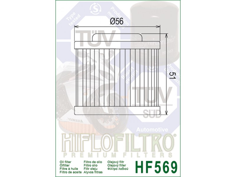 Filtru de ulei HIFLOFILTRO HF569 Filtru de ulei HIFLOFILTRO HF569