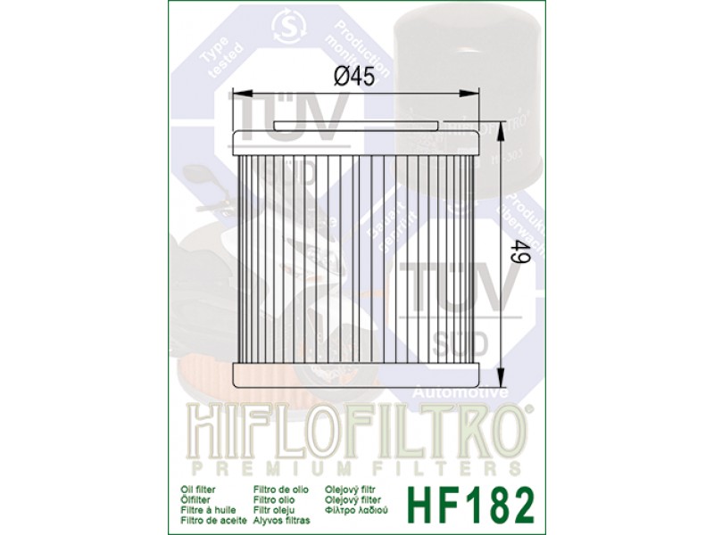 Filtru de ulei HIFLOFILTRO HF182 Filtru de ulei HIFLOFILTRO HF182