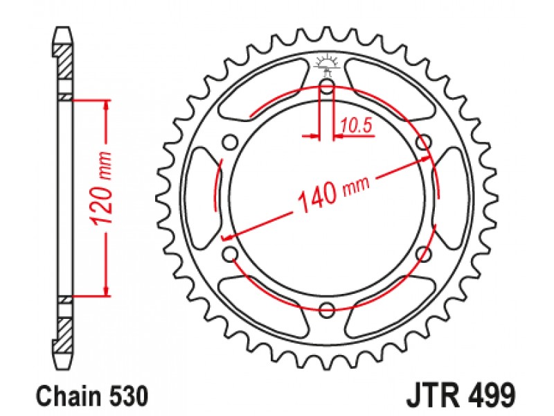 Foaie spate JT JTR 499-38 38T, 530