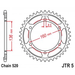 Foaie spate JT JTR 5-45 45T, 520 Foaie spate JT JTR 5-45 45T, 520