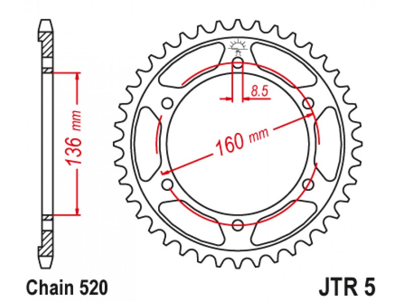 Foaie spate JT JTR 5-47 47T, 520 Foaie spate JT JTR 5-47 47T, 520