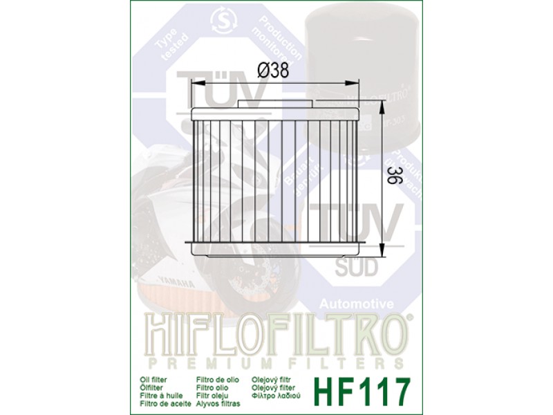 Filtru de ulei HIFLOFILTRO HF117 Filtru de ulei HIFLOFILTRO HF117