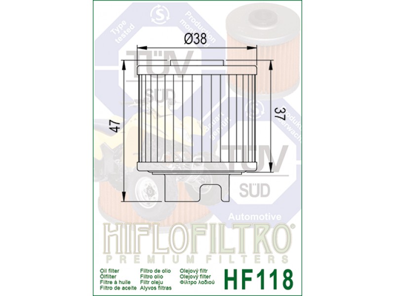 Filtru de ulei HIFLOFILTRO HF118 Filtru de ulei HIFLOFILTRO HF118