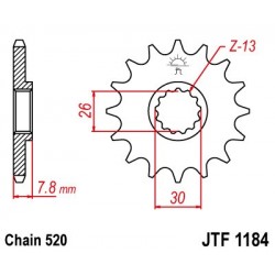 Pinion fata JT JTF 1184-18 18T, 520 Pinion fata JT JTF 1184-18 18T, 520