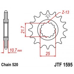 Pinion fata JT JTF 1595-15 15T, 520 Pinion fata JT JTF 1595-15 15T, 520