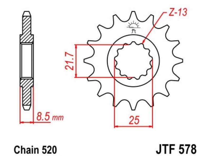 Pinion fata JT JTF 578-18 18T, 520