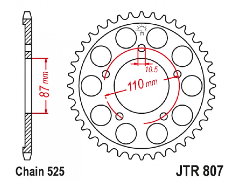 Foaie spate JT JTR 807-46 46T, 525 Foaie spate JT JTR 807-46 46T, 525