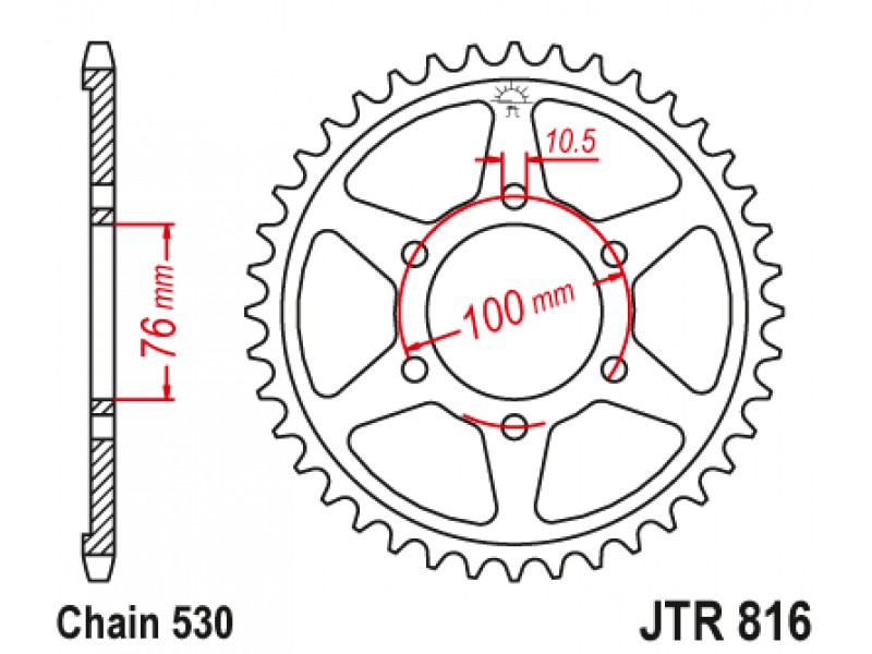 Foaie spate JT JTR 816-38 38T, 530