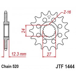 Pinion fata JT JTF 1444-16 16T, 520 Pinion fata JT JTF 1444-16 16T, 520