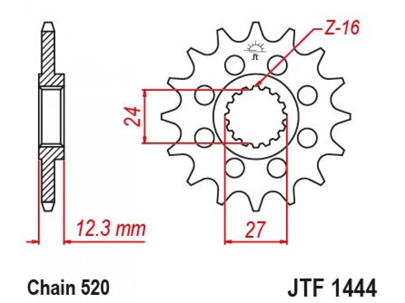 Pinion fata JT JTF 1444-17 17T, 520 Pinion fata JT JTF 1444-17 17T, 520