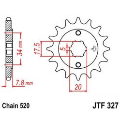 Pinion fata JT JTF 327-11 11T, 520 Pinion fata JT JTF 327-11 11T, 520